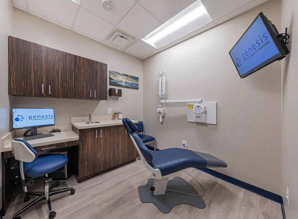 Exam room facing tv