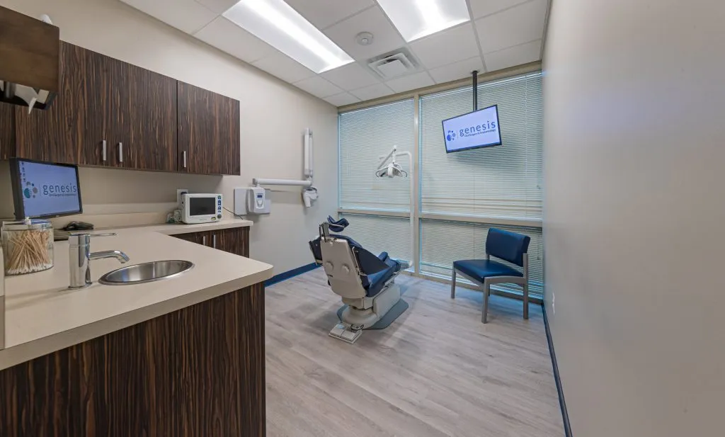 Exam room looking out towards the window
